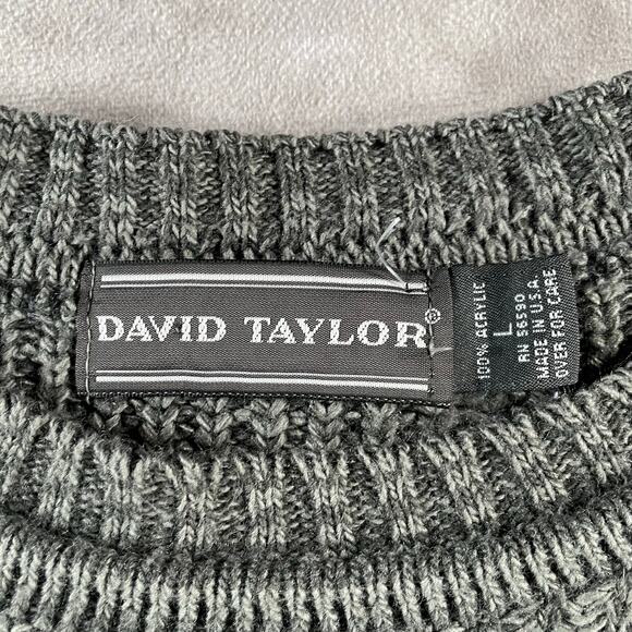 Vintage David Taylor Grey Acrylic Cozy And Baggy Knit Sweater - Picture 3 of 6